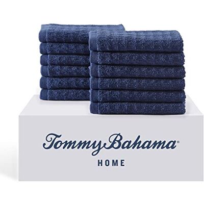 Tommy Bahama Zestaw ściereczek do mycia, bardzo chłonna bawełniana dekoracja łazienki, odporna na mechacenie i blaknięcie (ciemnoniebieski północny Pacyfik, 12 sztuk) Tommy Bahama Zestaw ściereczek do mycia, bardzo chłonna bawełniana dekoracja łazienki, odporna na mechacenie i blaknięcie (ciemnoniebieski północny Pacyfik, 12 sztuk)