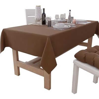 PETTI Artigiani Italiani PETTI włoscy rzemieślnicy obrus, obrus stołowy, obrus kuchenny z bawełny wzór jednolity kolor brązowy X6 miejsc (140x180 cm) 100% Made in Italy PETTI Artigiani Italiani PETTI włoscy rzemieślnicy obrus, obrus stołowy, obrus kuchenny z bawełny wzór jednolity kolor brązowy X6 miejsc (140x180 cm) 100% Made in Italy