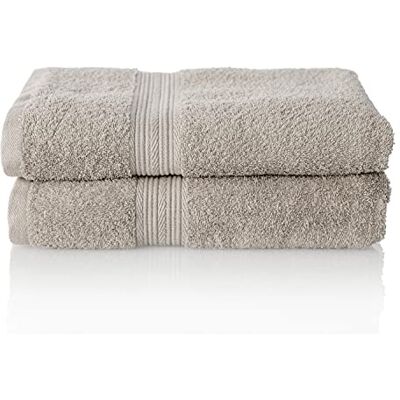 ALCLEAR komfortowy zestaw ręczników frotte chłonnych ze 100% bawełny Ökotex, seria frotte w 6 kolorach i 5 rozmiarach, kolor: srebrnoszary, 2 ręczniki kąpielowe 70 x 140 cm ALCLEAR komfortowy zestaw ręczników frotte chłonnych ze 100% bawełny Ökotex, seria frotte w 6 kolorach i 5 rozmiarach, kolor: srebrnoszary, 2 ręczniki kąpielowe 70 x 140 cm
