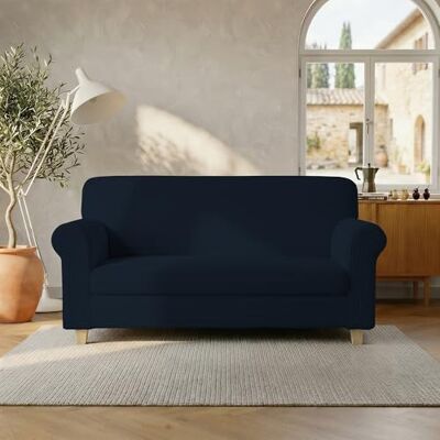 Italian Bed Linen LESLIE 2-osobowy pokrowiec na sofę, Ciemnoniebieski Italian Bed Linen LESLIE 2-osobowy pokrowiec na sofę, Ciemnoniebieski