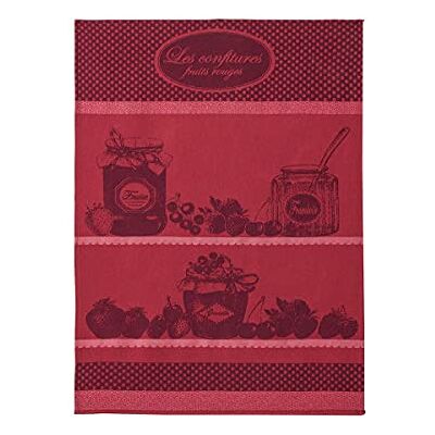 Coucke Żakardowy bawełniany ręcznik Dżemy Czerwone owoce 50,8 cm x 76,2 cm Czerwony Coucke Żakardowy bawełniany ręcznik Dżemy Czerwone owoce 50,8 cm x 76,2 cm Czerwony