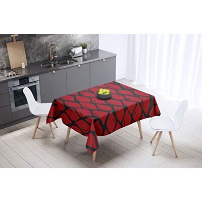 Bonamaison Dekoracja kuchenna, obrus, czerwono-czarny, 140 x 140 cm – zaprojektowany i wyprodukowany w Turcji Bonamaison Dekoracja kuchenna, obrus, czerwono-czarny, 140 x 140 cm – zaprojektowany i wyprodukowany w Turcji