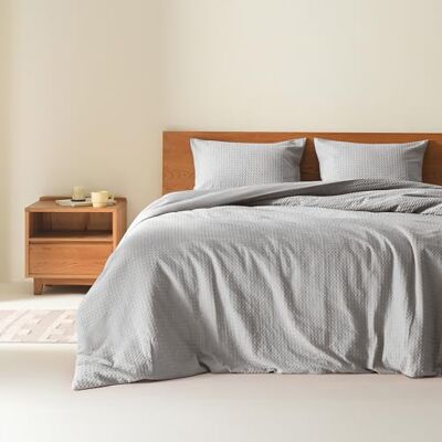Comfort Spaces Jasnoszary zestaw pościeli typu queen-size, 3 sztuki, oddychające, tkane, z dzianiny waflowej, nowoczesny dom wiejski, boho, całoroczny zestaw pościeli z mikrofibry na łóżko typu Comfort Spaces Jasnoszary zestaw pościeli typu queen-size, 3 sztuki, oddychające, tkane, z dzianiny waflowej, nowoczesny dom wiejski, boho, całoroczny zestaw pościeli z mikrofibry na łóżko typu