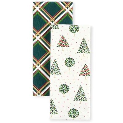 kate spade new york Holiday Confetti & Acrobat ręczniki kuchenne, 100% bawełna, z metalicznym nadrukiem, niestrzępiące się i chłonne, kremowo-zielone, 43,2 x 71,1 cm kate spade new york Holiday Confetti & Acrobat ręczniki kuchenne, 100% bawełna, z metalicznym nadrukiem, niestrzępiące się i chłonne, kremowo-zielone, 43,2 x 71,1 cm