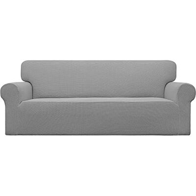Easy-Going Stretch Sofa Slipcover 1-Piece Sofa Cover Furniture Protector Couch Soft with Elastic Bottom for Kids, Polyester Spandex Jacquard Fabric Small Checks (Sofa, Light Gray) Easy-Going Stretch Sofa Slipcover 1-Piece Sofa Cover Furniture Protector Couch Soft with Elastic Bottom for Kids, Polyester Spandex Jacquard Fabric Small Checks (Sofa, Light Gray)