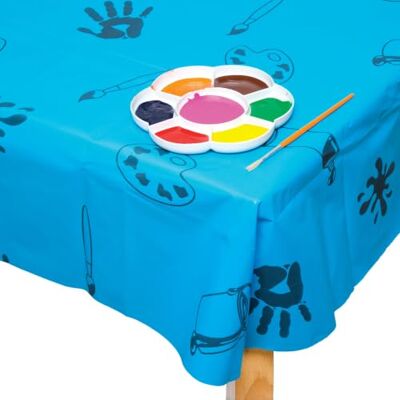 Baker Ross AC773 Niebieski plastikowy obrus/Splashmat,150 cm x 150 cm Baker Ross AC773 Niebieski plastikowy obrus/Splashmat,150 cm x 150 cm