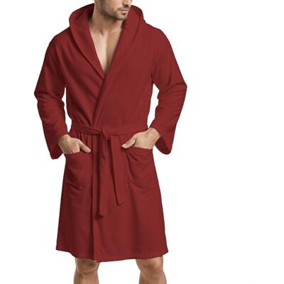 8766397578264 PETTI Artigiani Italiani Szlafrok z Mikrofibry Męski Damski z Kapturem, Kieszeniami, Paskiem, Unisex Szybkoschnący na Siłownię, Basen, Plażę, Spa, Bordowy, M 8766397578264 PETTI Artigiani Italiani Szlafrok z Mikrofibry Męski Damski z Kapturem, Kieszeniami, Paskiem, Unisex Szybkoschnący na Siłownię, Basen, Plażę, Spa, Bordowy, M
