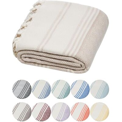 DEMMEX Certyfikowany ręcznik plażowy i kąpielowy w 100% z organicznej tureckiej bawełny, ręcznik hammam pesztemal, ponadwymiarowy, szybkoschnący, bez piasku, kompaktowy, splot diamentowy, wstępnie DEMMEX Certyfikowany ręcznik plażowy i kąpielowy w 100% z organicznej tureckiej bawełny, ręcznik hammam pesztemal, ponadwymiarowy, szybkoschnący, bez piasku, kompaktowy, splot diamentowy, wstępnie