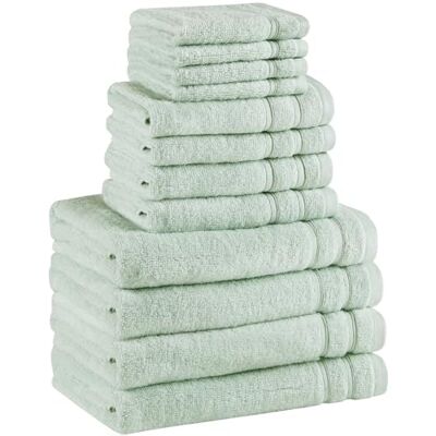 Comfort Spaces Zestaw 12-częściowych luksusowych ręczników kąpielowych, 4 ręczniki do rąk, do łazienki, 4 duże zestawy ręczników kąpielowych, 100% bawełna, szybkoschnące, miękkie, lekkie, morskie Comfort Spaces Zestaw 12-częściowych luksusowych ręczników kąpielowych, 4 ręczniki do rąk, do łazienki, 4 duże zestawy ręczników kąpielowych, 100% bawełna, szybkoschnące, miękkie, lekkie, morskie