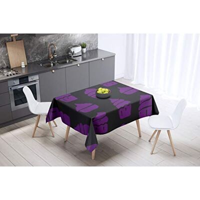 Bonamaison Dekoracja kuchenna, obrus, fioletowy, czarny, 140 x 140 cm zaprojektowany i wyprodukowany w Turcji Bonamaison Dekoracja kuchenna, obrus, fioletowy, czarny, 140 x 140 cm zaprojektowany i wyprodukowany w Turcji
