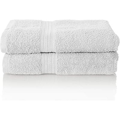 ALCLEAR komfortowy zestaw ręczników frotte chłonnych ze 100% bawełny Ökotex, seria frotte w 6 kolorach i 5 rozmiarach, kolor: biały, 2 x ręczniki kąpielowe 70 x 140 cm ALCLEAR komfortowy zestaw ręczników frotte chłonnych ze 100% bawełny Ökotex, seria frotte w 6 kolorach i 5 rozmiarach, kolor: biały, 2 x ręczniki kąpielowe 70 x 140 cm