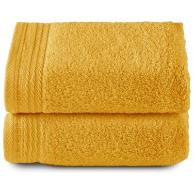 Top Towel RIZO ręczniki do rąk, zestaw 2 szt., ręczniki kąpielowe, 100% czesana bawełna, 600g/m2, wymiary 100 x 50 cm, kolor złoty Top Towel RIZO ręczniki do rąk, zestaw 2 szt., ręczniki kąpielowe, 100% czesana bawełna, 600g/m2, wymiary 100 x 50 cm, kolor złoty
