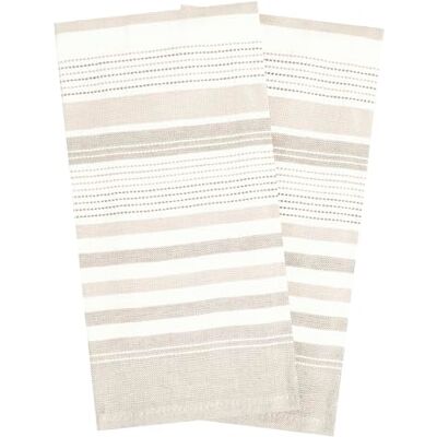 Tefal T-fal Textiles Skipping Stripe podwójny ręcznik kuchenny 2-pak, tosty, 99942 Tefal T-fal Textiles Skipping Stripe podwójny ręcznik kuchenny 2-pak, tosty, 99942