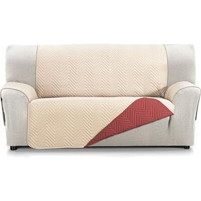 Martina Home Pokrowce SOFA Milano 3-osobowy Beżowy/Czerwony Martina Home Pokrowce SOFA Milano 3-osobowy Beżowy/Czerwony