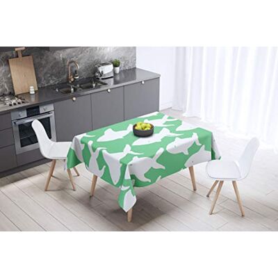 Bonamaison Dekoracja kuchenna, obrus, benzynowa zieleń, biały, 140 x 140 cm zaprojektowany i wyprodukowany w Turcji Bonamaison Dekoracja kuchenna, obrus, benzynowa zieleń, biały, 140 x 140 cm zaprojektowany i wyprodukowany w Turcji