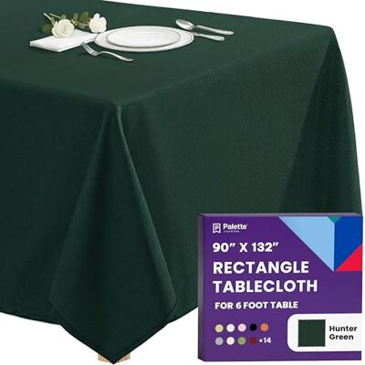 Gee Di Moda Prostokątny obrus – 230 x 332 cm – zielony myśliwy prostokątny obrus na 15 stóp z możliwością prania poliestru – idealny na stół bufetowy, imprezy, kolację świąteczną, ślub i więcej Gee Di Moda Prostokątny obrus – 230 x 332 cm – zielony myśliwy prostokątny obrus na 15 stóp z możliwością prania poliestru – idealny na stół bufetowy, imprezy, kolację świąteczną, ślub i więcej