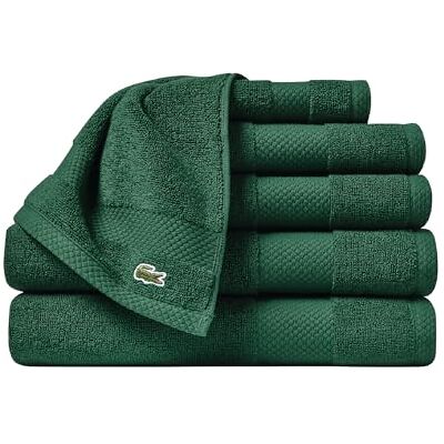 Lacoste Heritage Supima Zestaw ręczników bawełnianych, 6 sztuk, 2 ręczniki kąpielowe, 2 ręczniki do rąk, 2 ściereczki do czyszczenia, wysoce chłonne i szybkoschnące, niezbędny do łazienki Lacoste Heritage Supima Zestaw ręczników bawełnianych, 6 sztuk, 2 ręczniki kąpielowe, 2 ręczniki do rąk, 2 ściereczki do czyszczenia, wysoce chłonne i szybkoschnące, niezbędny do łazienki