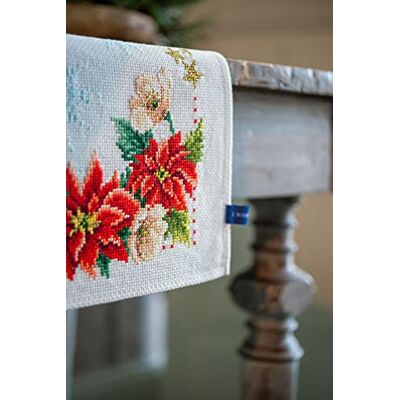 Vervaco Haft Krzyżykowy Liczony Zestaw do Haftu Bieżnika ŚWIĄTECZNE KWIATY Zestaw Kreatywny dla Dorosłych 32 x 84 cm DIY Dekoracja Stołu ze Zmywalnym Wzorem Counted Cross Stitch Kit Vervaco Haft Krzyżykowy Liczony Zestaw do Haftu Bieżnika ŚWIĄTECZNE KWIATY Zestaw Kreatywny dla Dorosłych 32 x 84 cm DIY Dekoracja Stołu ze Zmywalnym Wzorem Counted Cross Stitch Kit