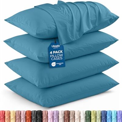 Utopia Bedding Poszewki na poduszki typu king-size, 4 sztuki, zamknięcie kopertowe, miękka, szczotkowana tkanina z mikrofibry, odporne na kurczenie się i blaknięcie, rozmiar king size, 50 x 102 cm Utopia Bedding Poszewki na poduszki typu king-size, 4 sztuki, zamknięcie kopertowe, miękka, szczotkowana tkanina z mikrofibry, odporne na kurczenie się i blaknięcie, rozmiar king size, 50 x 102 cm