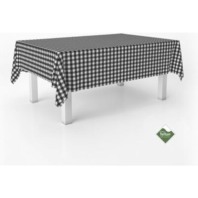 ECOMMERC3 Vichy obrus na stół prostokątny rozmiar 100 x 140 cm Vichy wyjątkowo miękki i wodoodporny obrus czarny ECOMMERC3 Vichy obrus na stół prostokątny rozmiar 100 x 140 cm Vichy wyjątkowo miękki i wodoodporny obrus czarny
