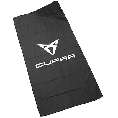 Seat OCU10080 ręcznik 70 x 140 cm, czarny z logo Cupra i napisem Seat OCU10080 ręcznik 70 x 140 cm, czarny z logo Cupra i napisem