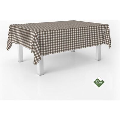 ECOMMERC3 Vichy obrus na stół prostokątny rozmiar 220 x 140 cm Vichy wyjątkowo miękki w dotyku i wodoodporny obrus brązowy ECOMMERC3 Vichy obrus na stół prostokątny rozmiar 220 x 140 cm Vichy wyjątkowo miękki w dotyku i wodoodporny obrus brązowy