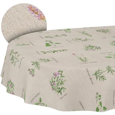 ANRO Obrus z materiału tekstylnego zmywalny obrus na stół bawełna poliester Aromatic Bio owalny 180 x 140 cm obrus do użytku wewnątrz i na zewnątrz ANRO Obrus z materiału tekstylnego zmywalny obrus na stół bawełna poliester Aromatic Bio owalny 180 x 140 cm obrus do użytku wewnątrz i na zewnątrz
