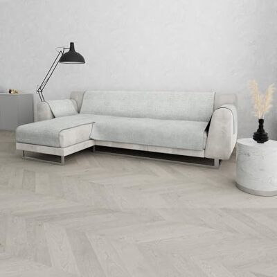 Italian Bed Linen Antypoślizgowy pokrowiec na sofę COMFORT z lewym półwyspem i bocznymi pokrowcami na podłokietniki, wyprodukowano we Włoszech, pokrowiec na sofę 290 cm jasnoszary Italian Bed Linen Antypoślizgowy pokrowiec na sofę COMFORT z lewym półwyspem i bocznymi pokrowcami na podłokietniki, wyprodukowano we Włoszech, pokrowiec na sofę 290 cm jasnoszary