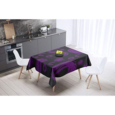 Bonamaison Dekoracja kuchenna, obrus, fioletowy, czarny, 140 x 140 cm – zaprojektowany i wyprodukowany w Turcji Bonamaison Dekoracja kuchenna, obrus, fioletowy, czarny, 140 x 140 cm – zaprojektowany i wyprodukowany w Turcji