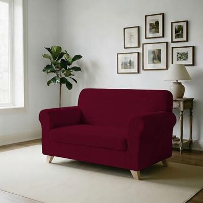 Italian Bed Linen MB Home Basic Iris rozkładana sofa elastyczna, Czerwony (Bordeaux), 130 do 180 cm Italian Bed Linen MB Home Basic Iris rozkładana sofa elastyczna, Czerwony (Bordeaux), 130 do 180 cm