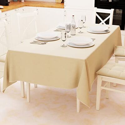 PETTI Artigiani Italiani Obrus na stół, obrus do kuchni z bawełny, jednokolorowy design, piasek X18 miejsc (140 x 360 cm), 100% Made in Italy PETTI Artigiani Italiani Obrus na stół, obrus do kuchni z bawełny, jednokolorowy design, piasek X18 miejsc (140 x 360 cm), 100% Made in Italy