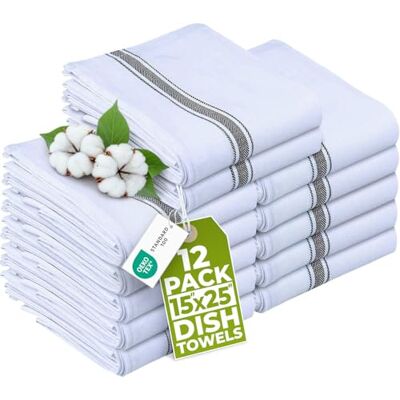 Utopia Towels Ręczniki do naczyń, 38 x 61 cm, 100% bawełna typu ring spun, super chłonne lniane ręczniki kuchenne, miękkie wielokrotnego użytku bar do czyszczenia i zestaw ręczników do herbaty (12 Utopia Towels Ręczniki do naczyń, 38 x 61 cm, 100% bawełna typu ring spun, super chłonne lniane ręczniki kuchenne, miękkie wielokrotnego użytku bar do czyszczenia i zestaw ręczników do herbaty (12