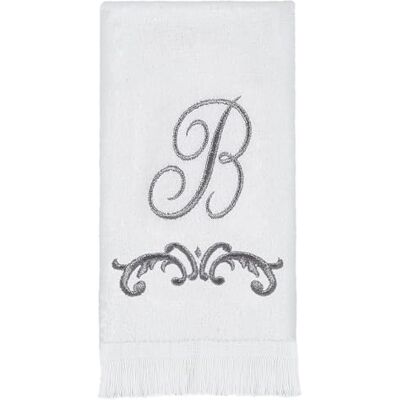 Avanti Linens Ręcznik z monogramem, bawełna, biały, B Avanti Linens Ręcznik z monogramem, bawełna, biały, B