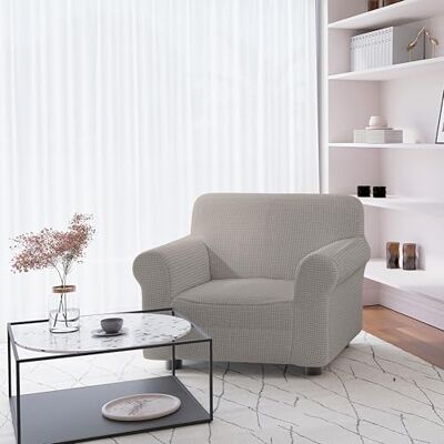 Italian Bed Linen Elastyczny pokrowiec na sofę IRIS z pełnym pokryciem, taupe, 1-osobowy Italian Bed Linen Elastyczny pokrowiec na sofę IRIS z pełnym pokryciem, taupe, 1-osobowy