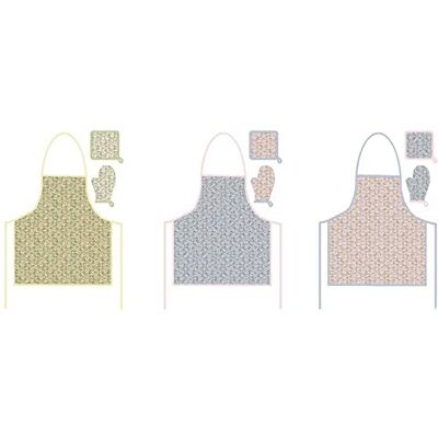 DKD Home Decor Niebieski Różowy Bawełna Zielona Chic Fartuch (3-częściowy) (Numer referencyjny: S3025914) DKD Home Decor Niebieski Różowy Bawełna Zielona Chic Fartuch (3-częściowy) (Numer referencyjny: S3025914)