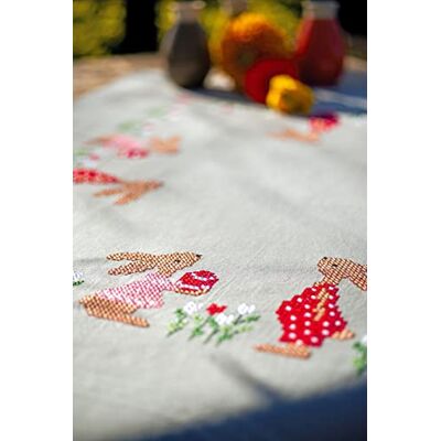 Vervaco Haft Krzyżykowy z Nadrukiem Zestaw do Haftu Obrusu WIELKANOCNE KRÓLIKI Zestaw Kreatywny dla Dorosłych 80 x 80 cm DIY Dekoracja Stołu ze Zmywalnym Wzorem Cross Stitch Kit Vervaco Haft Krzyżykowy z Nadrukiem Zestaw do Haftu Obrusu WIELKANOCNE KRÓLIKI Zestaw Kreatywny dla Dorosłych 80 x 80 cm DIY Dekoracja Stołu ze Zmywalnym Wzorem Cross Stitch Kit