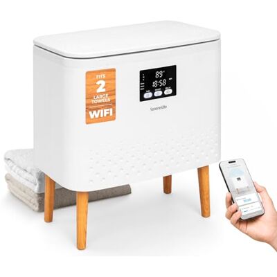 SereneLife Podgrzewacz do Ręczników – 20L Pojemność Podgrzewacz do Ręczników z Funkcją WiFi, Mobilna Aplikacja, Automatyczne Wyłączenie, Stal Nierdzewna, Pasuje na 2 Ręczniki lub Koc, Biały SereneLife Podgrzewacz do Ręczników – 20L Pojemność Podgrzewacz do Ręczników z Funkcją WiFi, Mobilna Aplikacja, Automatyczne Wyłączenie, Stal Nierdzewna, Pasuje na 2 Ręczniki lub Koc, Biały
