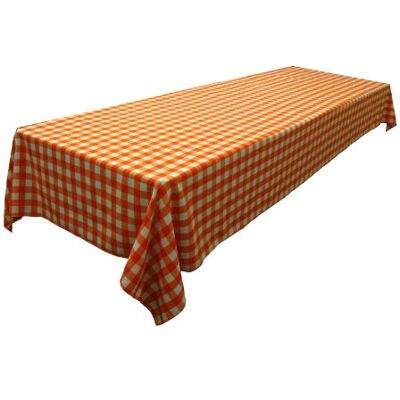 LA Linen Obrus w kratę, 152 na 300 cm, pomarańczowy LA Linen Obrus w kratę, 152 na 300 cm, pomarańczowy