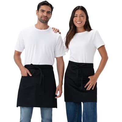 Chef Works Fartuch unisex Half Bistro Server, czarny, 2 sztuki, jeden rozmiar Chef Works Fartuch unisex Half Bistro Server, czarny, 2 sztuki, jeden rozmiar