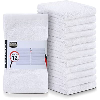 Utopia Towels Utopia bawełniane ręczniki kuchenne, 12 sztuk, białe Utopia Towels Utopia bawełniane ręczniki kuchenne, 12 sztuk, białe