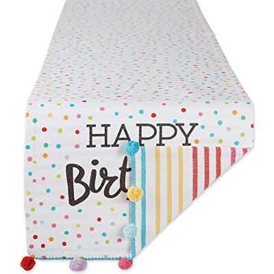 DII Kuchnia, bawełna, Happy Birthday, dwustronny bieżnik na stół, 14 x 72 cm DII Kuchnia, bawełna, Happy Birthday, dwustronny bieżnik na stół, 14 x 72 cm