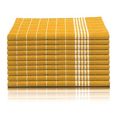 Glart 48YI2 Zestaw 10 ścierek do naczyń, ręczniki kuchenne, 50 x 70 cm, 100% bawełna OEKO-TEX Standard 100, żółte, wstępnie wyprane, ściereczki do kuchni i mycia naczyń Glart 48YI2 Zestaw 10 ścierek do naczyń, ręczniki kuchenne, 50 x 70 cm, 100% bawełna OEKO-TEX Standard 100, żółte, wstępnie wyprane, ściereczki do kuchni i mycia naczyń