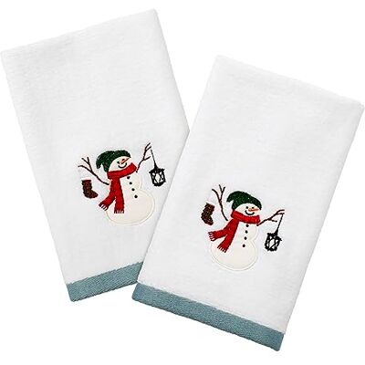 Avanti Linens 2 szt. miękki i chłonny ręcznik bawełniany na czubek palców, świąteczny wystrój świąteczny, wielokolorowy Avanti Linens 2 szt. miękki i chłonny ręcznik bawełniany na czubek palców, świąteczny wystrój świąteczny, wielokolorowy