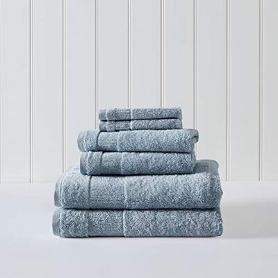 Tommy Bahama Ręczniki kąpielowe, chłonne i odporne na blaknięcie, niezbędne akcesoria łazienkowe, certyfikat Öko-Tex, Island Retreat Bay Blue, 6 elementów Tommy Bahama Ręczniki kąpielowe, chłonne i odporne na blaknięcie, niezbędne akcesoria łazienkowe, certyfikat Öko-Tex, Island Retreat Bay Blue, 6 elementów