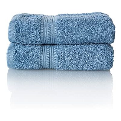 ALCLEAR komfortowy zestaw ręczników frotte chłonnych ze 100% bawełny Ökotex, seria frotte w 6 kolorach i 5 rozmiarach, kolor: niebieski jeansowy, 2 x ręczniki do rąk 50 x 100 cm ALCLEAR komfortowy zestaw ręczników frotte chłonnych ze 100% bawełny Ökotex, seria frotte w 6 kolorach i 5 rozmiarach, kolor: niebieski jeansowy, 2 x ręczniki do rąk 50 x 100 cm
