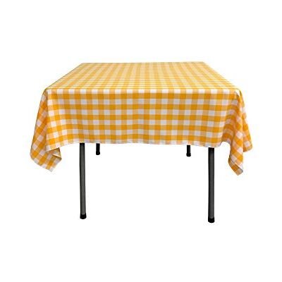 LA Linen LA len obrus z nakładką w kratkę, 130 na 140 cm, ciemnożółty LA Linen LA len obrus z nakładką w kratkę, 130 na 140 cm, ciemnożółty
