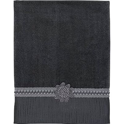 Avanti Linens Pleciony mankiet, bawełna, granit, ręcznik kąpielowy Avanti Linens Pleciony mankiet, bawełna, granit, ręcznik kąpielowy