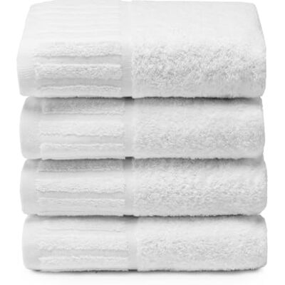 Top Towel 4 ręczniki do mycia rąk Hotel White Towels Duże ręczniki kąpielowe 100% bawełna Biały 50x 100 cm Top Towel 4 ręczniki do mycia rąk Hotel White Towels Duże ręczniki kąpielowe 100% bawełna Biały 50x 100 cm