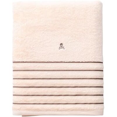 Scalpers Beżowy ręcznik kąpielowy w brązowe paski 90x150cm 100% bawełna 470GSM Home Scalpers Beżowy ręcznik kąpielowy w brązowe paski 90x150cm 100% bawełna 470GSM Home