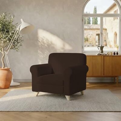 Italian Bed Linen LESLIE Elastyczna i rozciągliwa narzuta na sofę, Brązowy 1 Miejsce Italian Bed Linen LESLIE Elastyczna i rozciągliwa narzuta na sofę, Brązowy 1 Miejsce